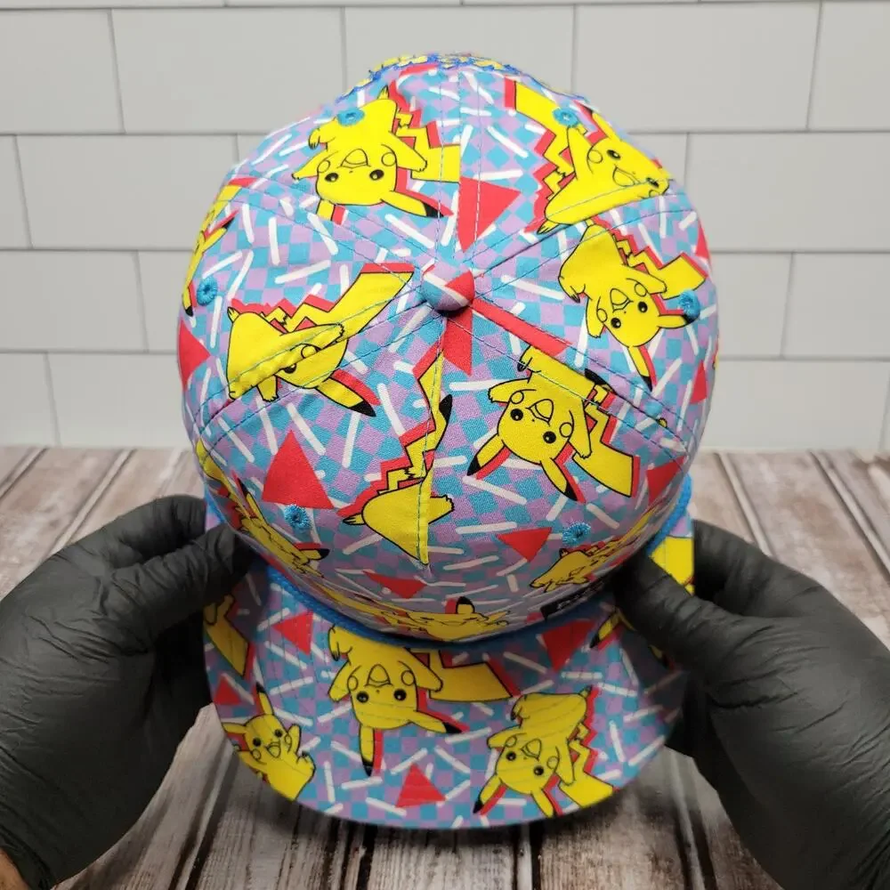 Pokemon Pikachu All Over Print Snapback Hat Nintendo 2015 Anime Gaming OSFA